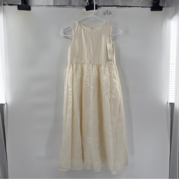 Ann Taylor celebrations cream dress sleeveless size 8 event wedding flower girl - Picture 3 of 12